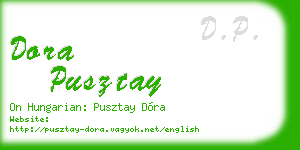 dora pusztay business card